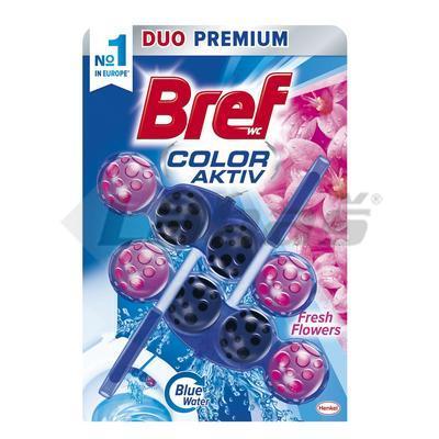 OSVIEŽOVAČ WC BREF  ZAVESKA COLOR AKTIV FRESH FLOWER 2x50g - WC kefy, zvony, vône do WC | ***